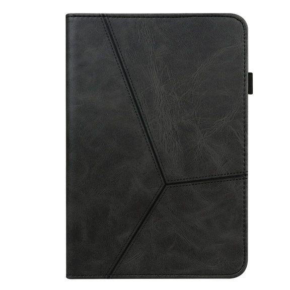 For Lenovo Tab P11 Gen 2 Embossed Striped Leather Tablet Case(Black)