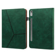 For Lenovo Tab P11 Pro Gen 2 Embossed Striped Leather Tablet Case(Green) - Lenovo by PMC TechLife | Online Shopping South Africa | PMC TechLife | Buy Now Pay Later Mobicred