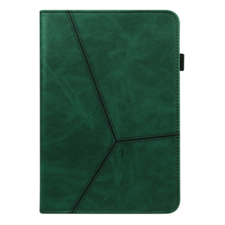 For Lenovo Tab P11 Pro Gen 2 Embossed Striped Leather Tablet Case(Green)