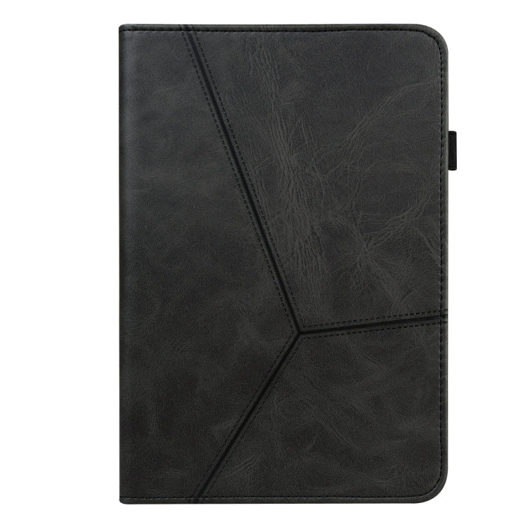 For Lenovo Tab P11 Pro Gen 2 Embossed Striped Leather Tablet Case(Black)