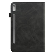 For Lenovo Tab P11 Pro Gen 2 Embossed Striped Leather Tablet Case(Black)