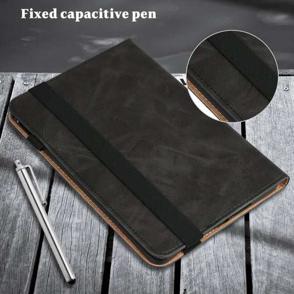 For Lenovo Tab P11 Pro Gen 2 Embossed Striped Leather Tablet Case(Black)