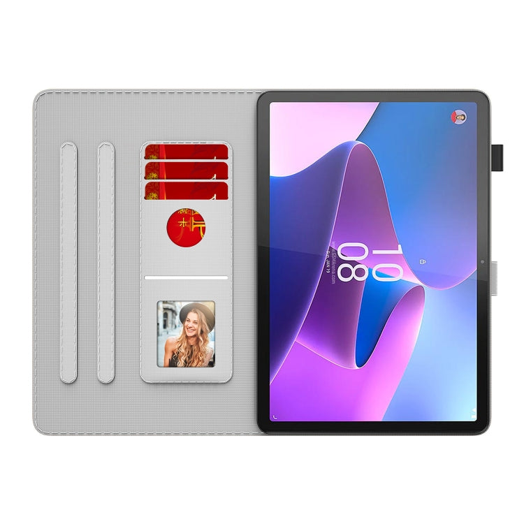 For Lenovo Tab P11 Gen 2 11.5 Watercolor Pattern Flip Leather Tablet Case(Spring Cherry)