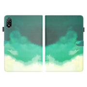For Honor Pad V8 Pro Watercolor Pattern Flip Leather Tablet Case(Cyan Green)
