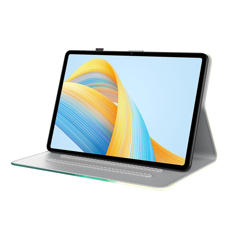 For Honor Pad V8 Pro Watercolor Pattern Flip Leather Tablet Case(Cyan Green)