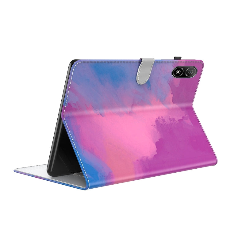 For Honor Pad V8 Pro Watercolor Pattern Flip Leather Tablet Case(Purple Red)