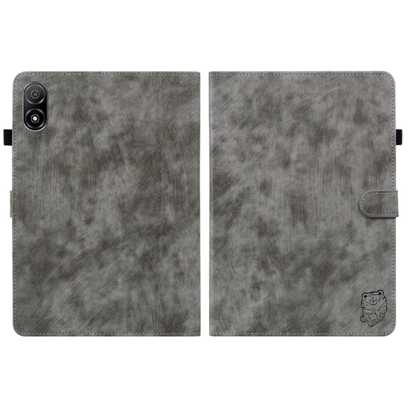 For Honor Pad V8 Pro Tiger Pattern Flip Leather Tablet Case(Grey)