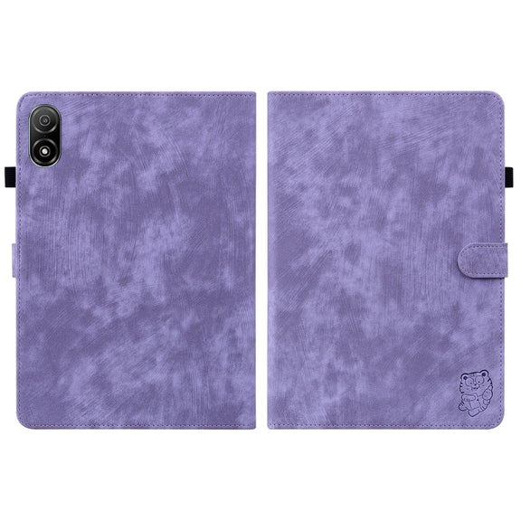For Honor Pad V8 Pro Tiger Pattern Flip Leather Tablet Case(Purple)
