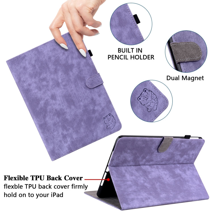 For Honor Pad V8 Pro Tiger Pattern Flip Leather Tablet Case(Purple)