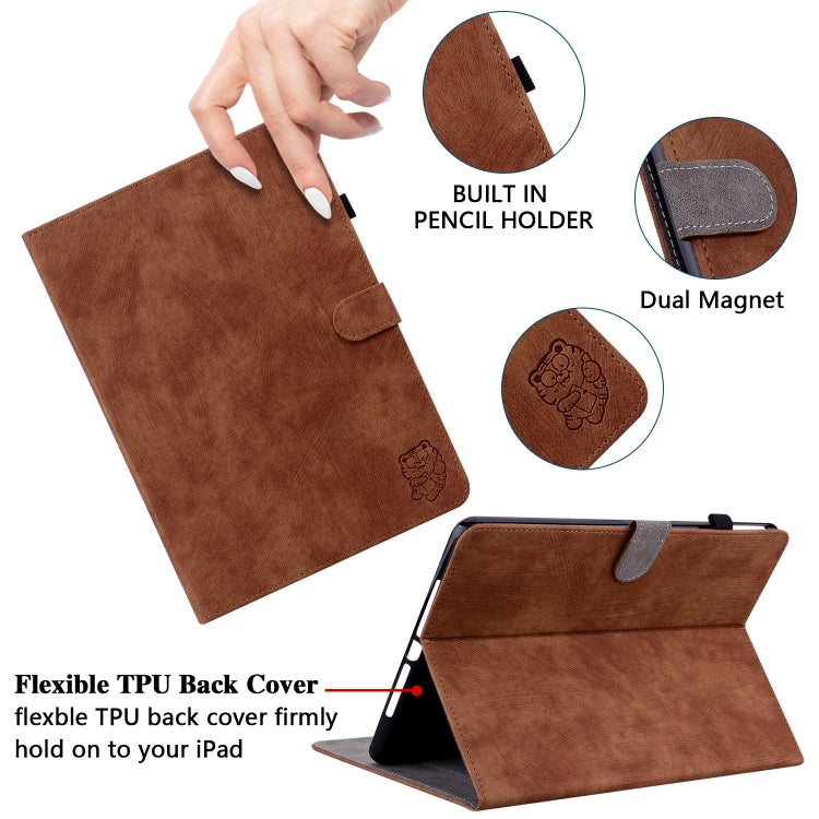 For Honor Pad V8 Pro Tiger Pattern Flip Leather Tablet Case(Brown)