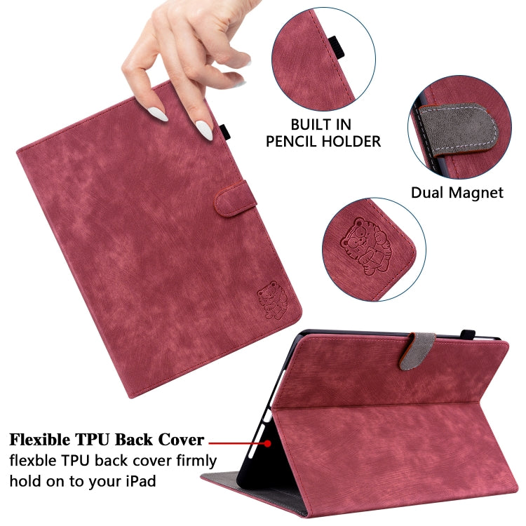 For Honor Pad V8 Pro Tiger Pattern Flip Leather Tablet Case(Red)
