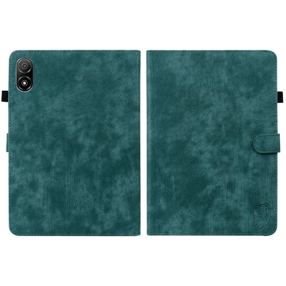 For Honor Pad V8 Pro Tiger Pattern Flip Leather Tablet Case(Dark Green)