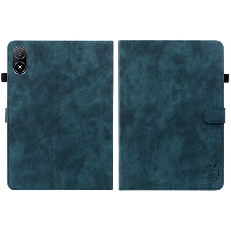 For Honor Pad V8 Pro Tiger Pattern Flip Leather Tablet Case(Dark Blue)