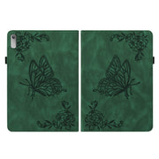 For Lenovo Tab P11 Gen 2 11.5 Butterfly Flower Embossed Leather Tablet Case(Green)