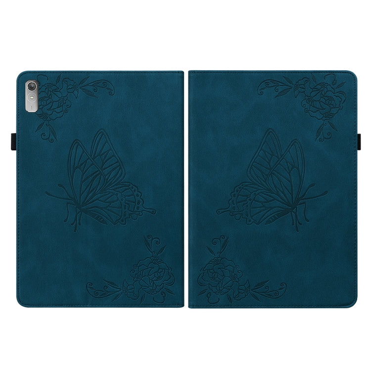 For Lenovo Tab P11 Gen 2 11.5 Butterfly Flower Embossed Leather Tablet Case(Blue)