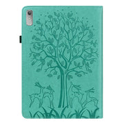 For Lenovo Tab P11 Gen 2 Tree & Deer Pattern Embossed Leather Tablet Case(Green)