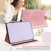 For Lenovo Tab P11 Pro Gen 2 Tree & Deer Pattern Embossed Leather Tablet Case(Pink)