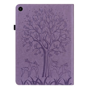 For Huawei MatePad SE 10.4 2022 Tree & Deer Pattern Embossed Leather Tablet Case(Purple)