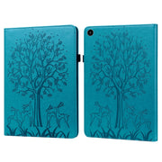 For Huawei MatePad SE 10.4 2022 Tree & Deer Pattern Embossed Leather Tablet Case(Blue)