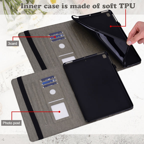 For Huawei MatePad SE 10.4 2022 Tree & Deer Pattern Embossed Leather Tablet Case(Grey)