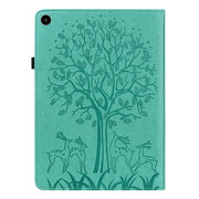 For Huawei MatePad SE 10.4 2022 Tree & Deer Pattern Embossed Leather Tablet Case(Green)