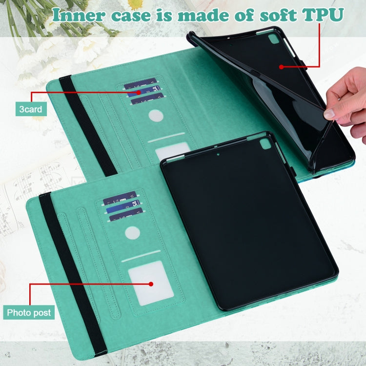 For Huawei MatePad SE 10.4 2022 Tree & Deer Pattern Embossed Leather Tablet Case(Green)