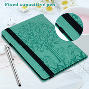 For Huawei MatePad SE 10.4 2022 Tree & Deer Pattern Embossed Leather Tablet Case(Green)