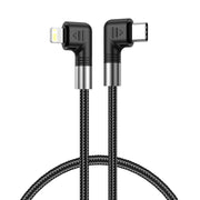A9 30W USB-C/Type-C to 8 Pin Double Elbow Data Cable, Length:0.5m