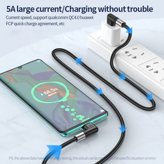 A9 30W USB-C/Type-C to 8 Pin Double Elbow Data Cable, Length:1m