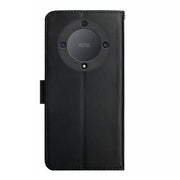 For Honor X9a 5G / Magic5 Lite Genuine Leather Fingerprint-proof Flip Phone Case(Black)