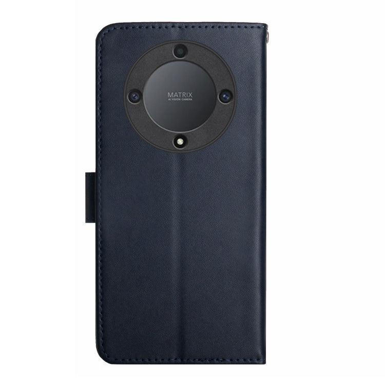 For Honor X9a 5G / Magic5 Lite Genuine Leather Fingerprint-proof Flip Phone Case(Blue)
