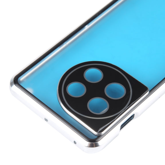 For OnePlus 11 Full Cover Magnetic Metal Tempered Glass Phone Case(Silver)