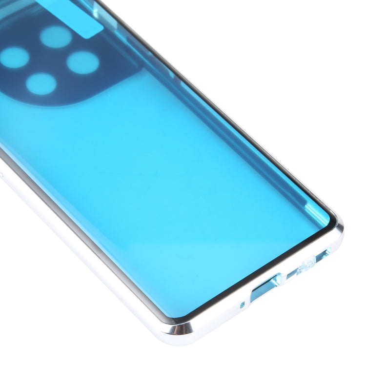 For OnePlus 11 Full Cover Magnetic Metal Tempered Glass Phone Case(Silver)