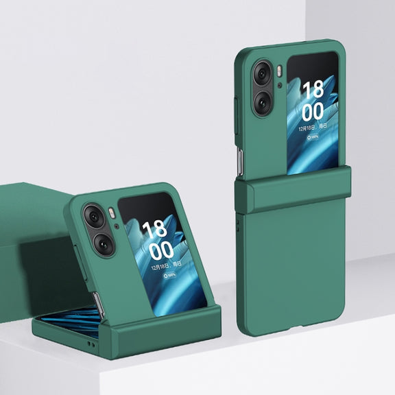 For OPPO Find N2 Flip Three-stage Skin Feel PC Phone Case with Hinge(Green)