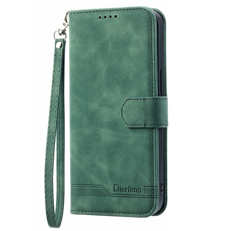 For OPPO Reno7 5G Dierfeng Dream Line Leather Phone Case(Green)