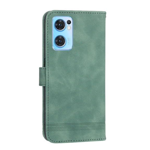 For OPPO Reno7 5G Dierfeng Dream Line Leather Phone Case(Green)