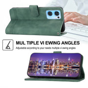 For OPPO Reno7 5G Dierfeng Dream Line Leather Phone Case(Green)