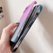 For iPhone 14 Pro Frameless Skin Feel Gradient Phone Case(Blue + Black)