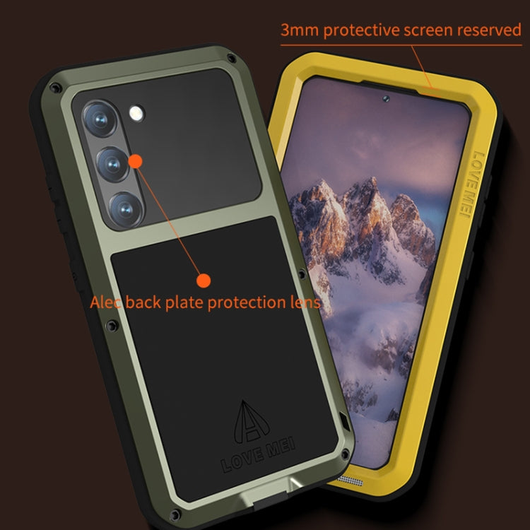 For Samsung Galaxy S23 5G LOVE MEI Metal Shockproof Life Water-resistant Dustproof Phone Case(Red)