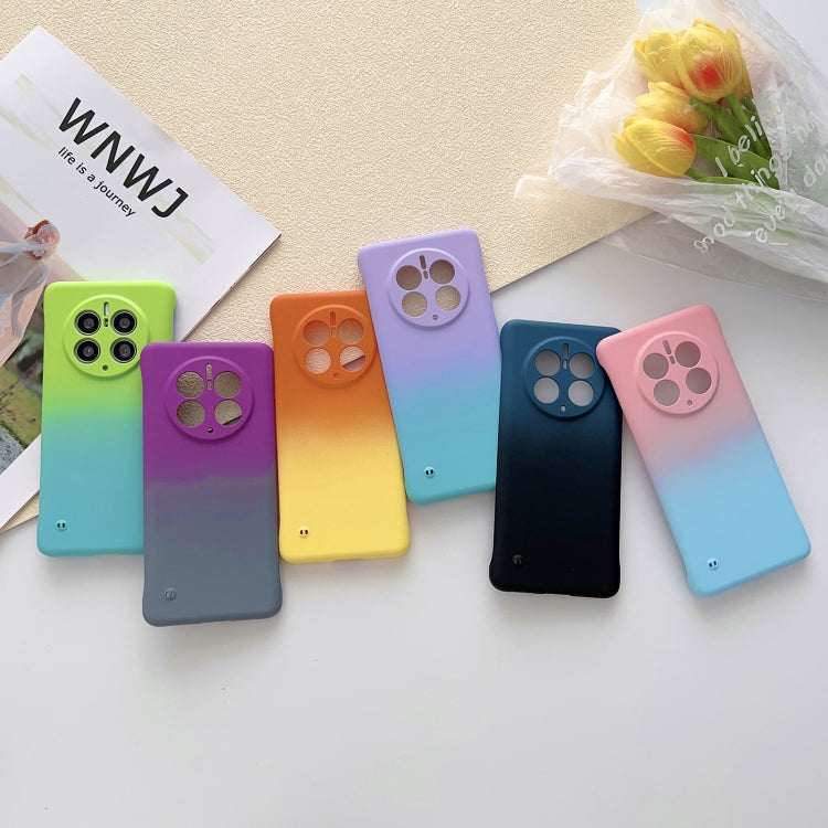 For Huawei P50 Frameless Skin Feel Gradient Phone Case(Orange Yellow)