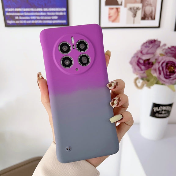 For Huawei P50 Pro Frameless Skin Feel Gradient Phone Case(Dark Purple Grey)