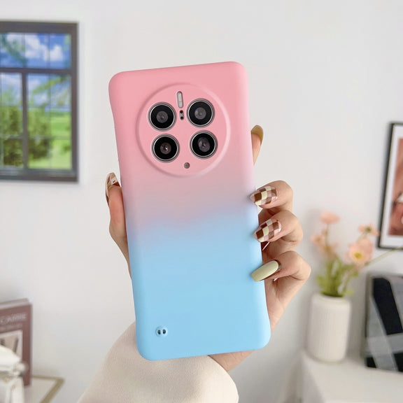 For Huawei P40 Pro Frameless Skin Feel Gradient Phone Case(Pink Blue)
