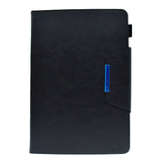 For 7 inch Suede Cross Texture Magnetic Clasp Leather Tablet Case(Black)