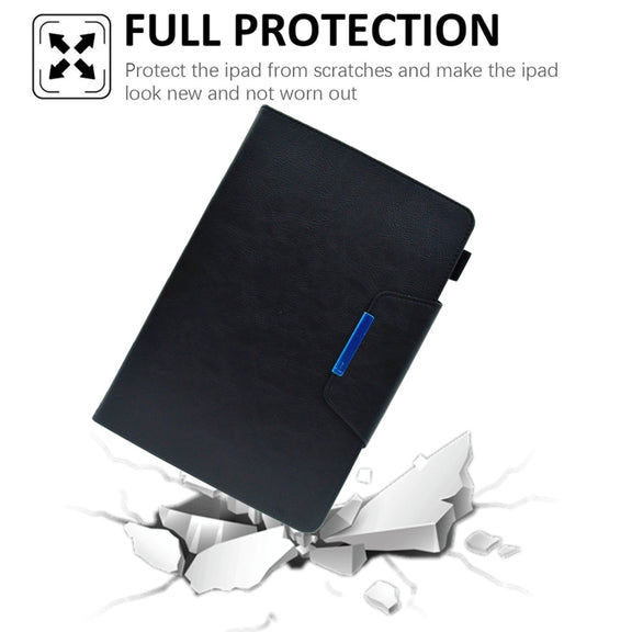 For 7 inch Suede Cross Texture Magnetic Clasp Leather Tablet Case(Black)