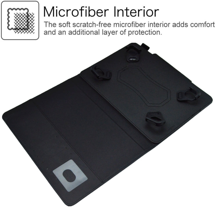 For 7 inch Suede Cross Texture Magnetic Clasp Leather Tablet Case(Black)