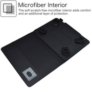 For 7 inch Suede Cross Texture Magnetic Clasp Leather Tablet Case(Black)