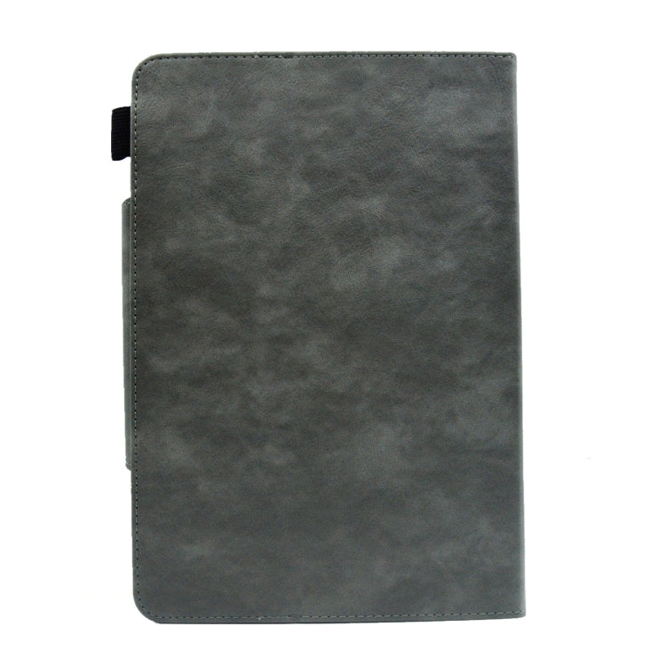 For 7 inch Suede Cross Texture Magnetic Clasp Leather Tablet Case(Grey)