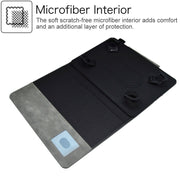 For 7 inch Suede Cross Texture Magnetic Clasp Leather Tablet Case(Grey)
