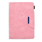For 7 inch Suede Cross Texture Magnetic Clasp Leather Tablet Case(Pink)