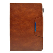 For 7 inch Suede Cross Texture Magnetic Clasp Leather Tablet Case(Brown)
